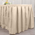 Polyester 21ft Table Skirt Nude - Classic Pleated Design - Bell Racket Store