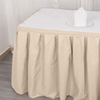 Polyester 21ft Table Skirt Nude - Classic Pleated Design - Bell Racket Store