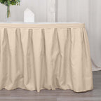 Polyester 21ft Table Skirt Nude - Classic Pleated Design - Bell Racket Store