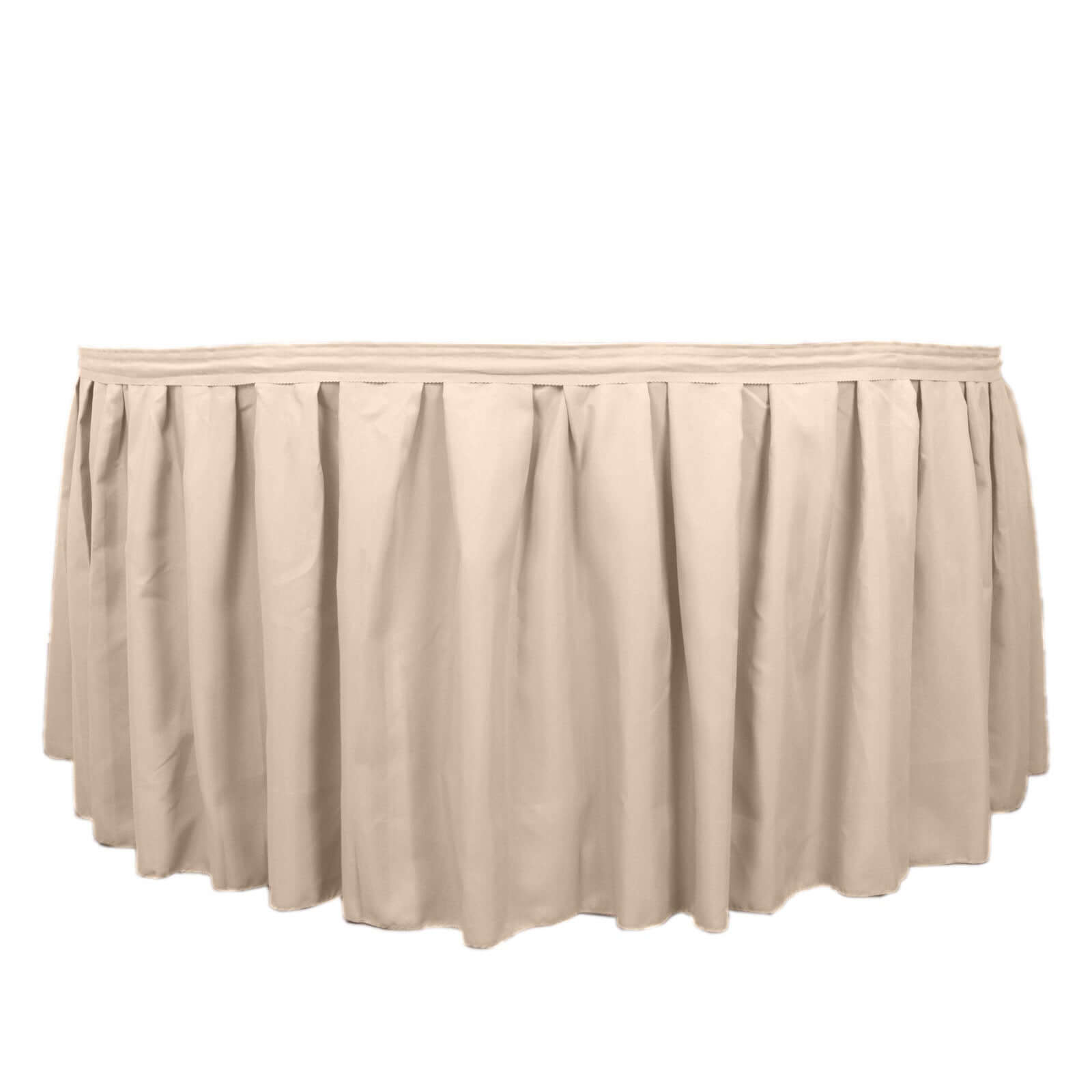 Polyester 21ft Table Skirt Nude - Classic Pleated Design - Bell Racket Store