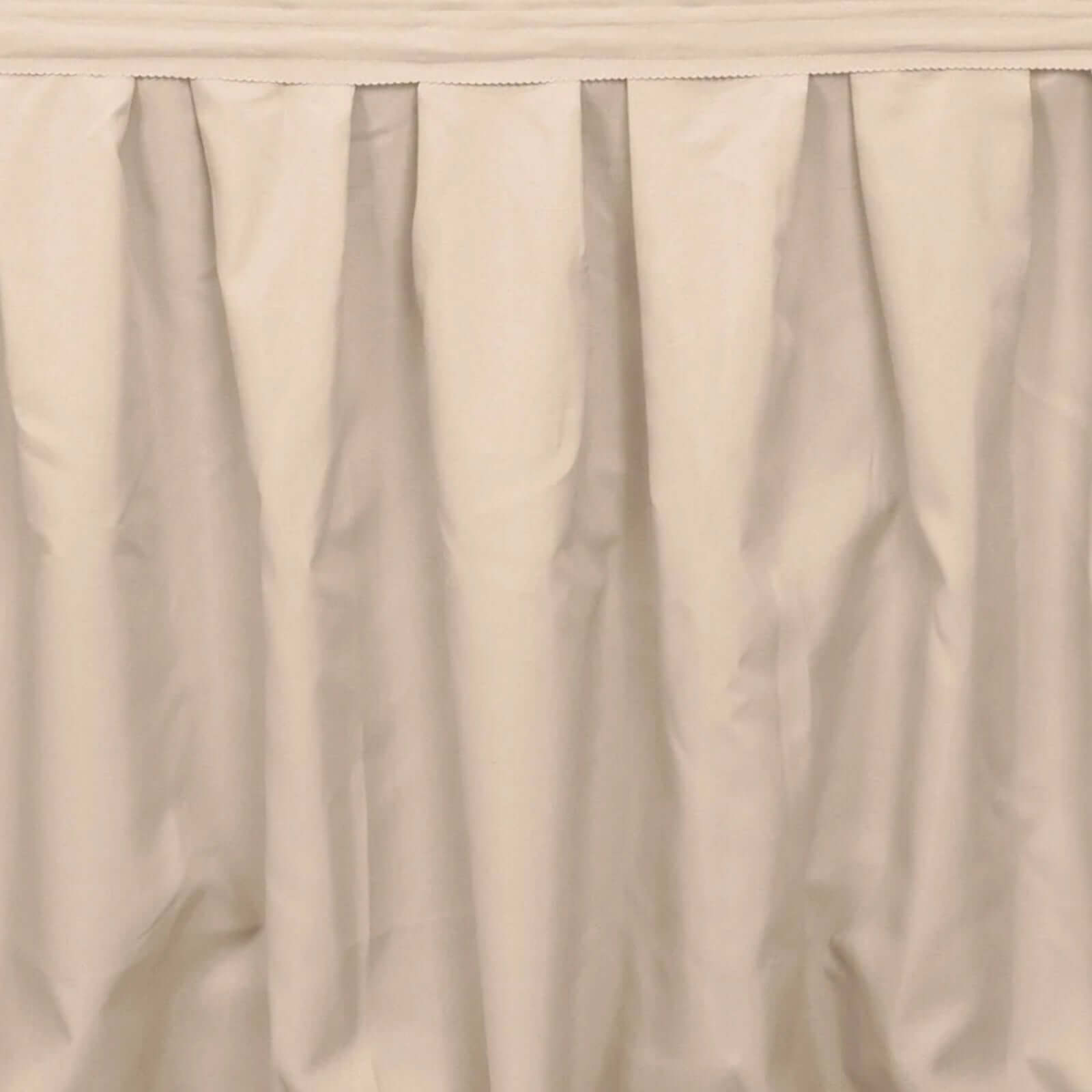 Polyester 21ft Table Skirt Nude - Classic Pleated Design - Bell Racket Store