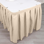 Polyester 21ft Table Skirt Nude - Classic Pleated Design - Bell Racket Store