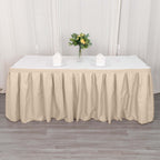 Polyester 21ft Table Skirt Nude - Classic Pleated Design - Bell Racket Store