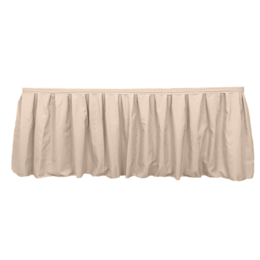 Polyester 21ft Table Skirt Nude - Classic Pleated Design - Bell Racket Store
