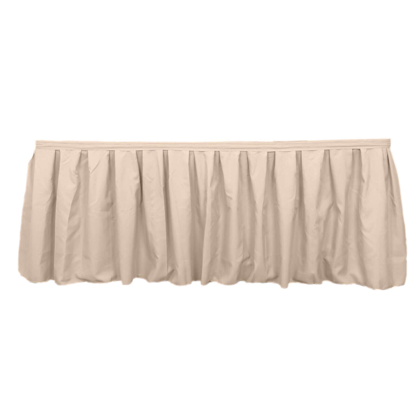 Polyester 21ft Table Skirt Nude - Classic Pleated Design - Bell Racket Store