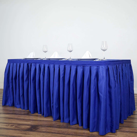 Polyester 21ft Table Skirt Royal Blue - Classic Pleated Design - NestOCart