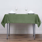 Polyester 54"x54" Table Overlay Square Tablecloth Olive Green - Wrinkle-Resistant & Durable Table Cover