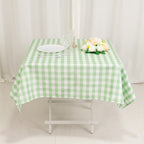 Polyester 54"x54" Square Tablecloth White/Sage Green - Checkered Buffalo Plaid Design for Casual Table Settings - Bell Racket Store