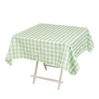 Polyester 54"x54" Square Tablecloth White/Sage Green - Checkered Buffalo Plaid Design for Casual Table Settings - Bell Racket Store
