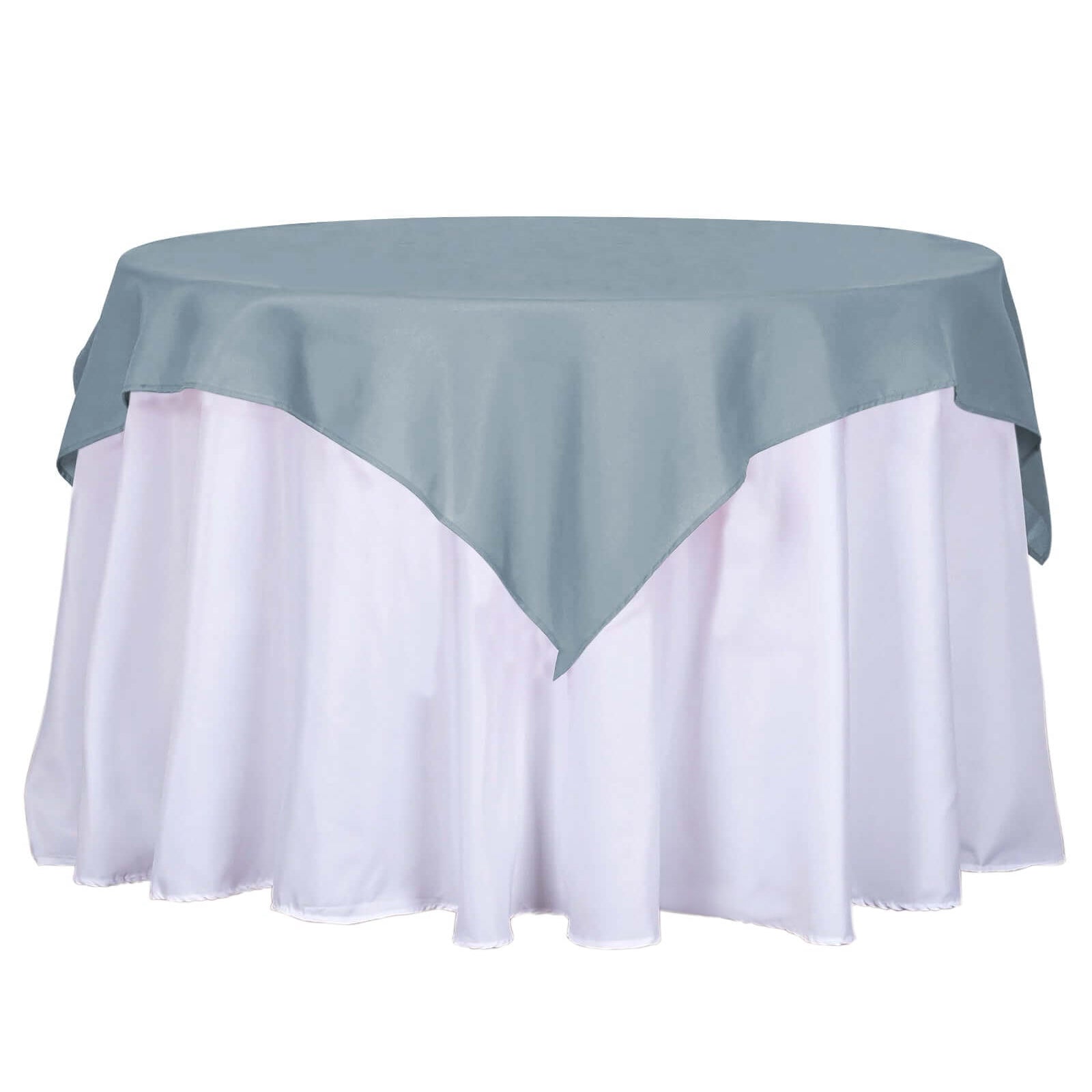 Polyester 54"x54" Table Overlay Square Tablecloth Dusty Blue - Wrinkle-Resistant & Durable Table Cover