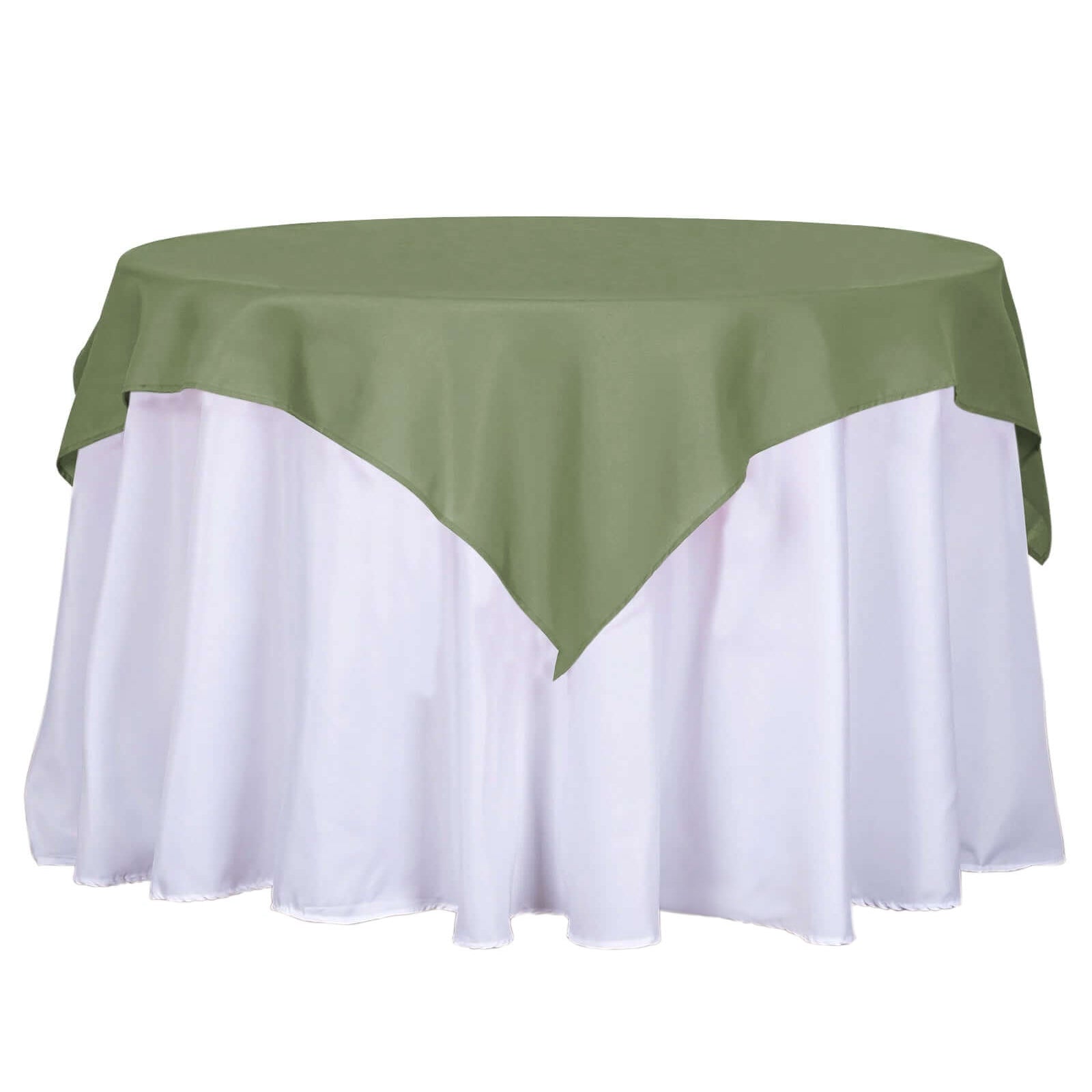 Polyester 54"x54" Table Overlay Square Tablecloth Dusty Sage Green - Wrinkle-Resistant & Durable Table Cover