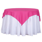 Polyester 54"x54" Table Overlay Square Tablecloth Fuchsia - Wrinkle-Resistant & Durable Table Cover