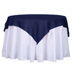 Polyester 54"x54" Table Overlay Square Tablecloth Navy Blue - Wrinkle-Resistant & Durable Table Cover