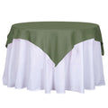 Polyester 54"x54" Table Overlay Square Tablecloth Olive Green - Wrinkle-Resistant & Durable Table Cover