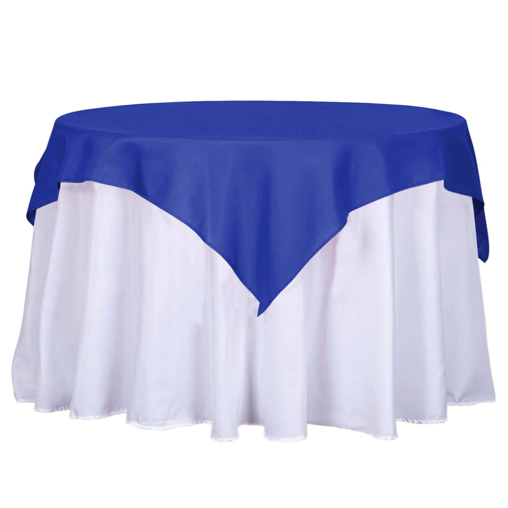 Polyester 54"x54" Table Overlay Square Tablecloth Royal Blue - Wrinkle-Resistant & Durable Table Cover