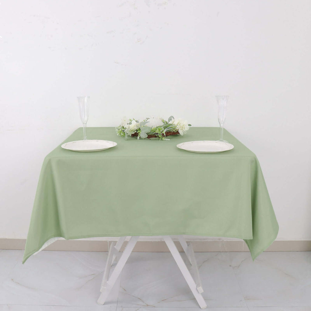 Polyester 54"x54" Table Overlay Square Tablecloth Sage Green - Wrinkle - Resistant & Durable Table Cover - Bell Racket Store