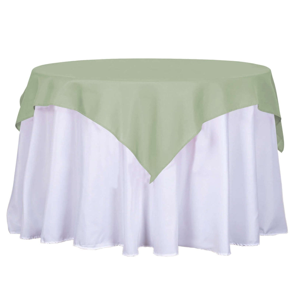 Polyester 54"x54" Table Overlay Square Tablecloth Sage Green - Wrinkle - Resistant & Durable Table Cover - Bell Racket Store