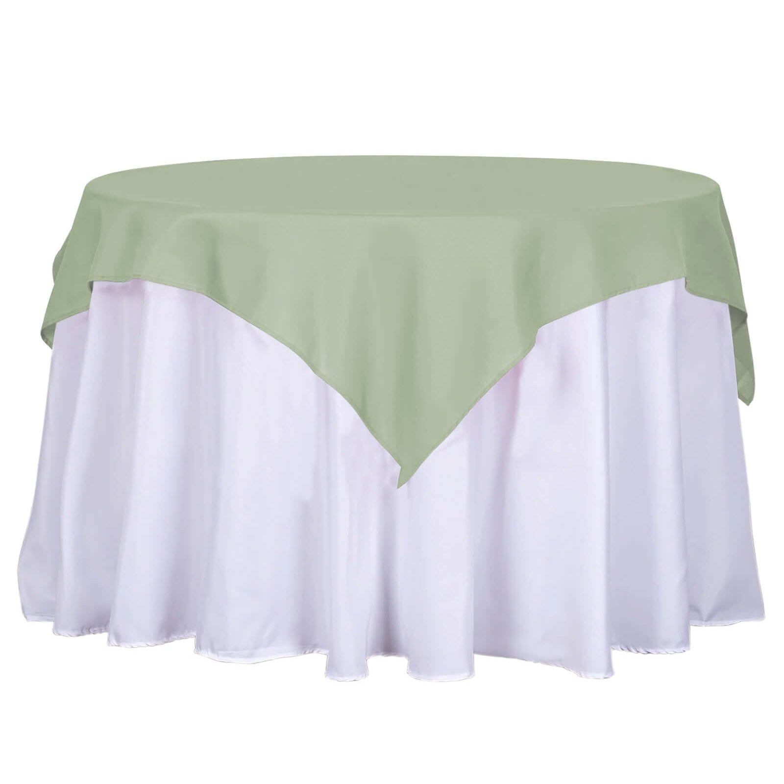 Polyester 54"x54" Table Overlay Square Tablecloth Sage Green - Wrinkle - Resistant & Durable Table Cover - Bell Racket Store