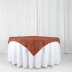 Polyester 54"x54" Table Overlay Square Tablecloth Terracotta (Rust) - Wrinkle - Resistant & Durable Table Cover - Bell Racket Store