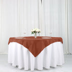 Polyester 54"x54" Table Overlay Square Tablecloth Terracotta (Rust) - Wrinkle - Resistant & Durable Table Cover - Bell Racket Store
