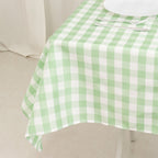 Polyester 54"x54" Table Overlay Square Tablecloth White/Sage Green - Checkered Buffalo Plaid Design for Casual Table Settings - Bell Racket Store
