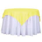 Polyester 54"x54" Table Overlay Square Tablecloth Yellow - Wrinkle-Resistant & Durable Table Cover