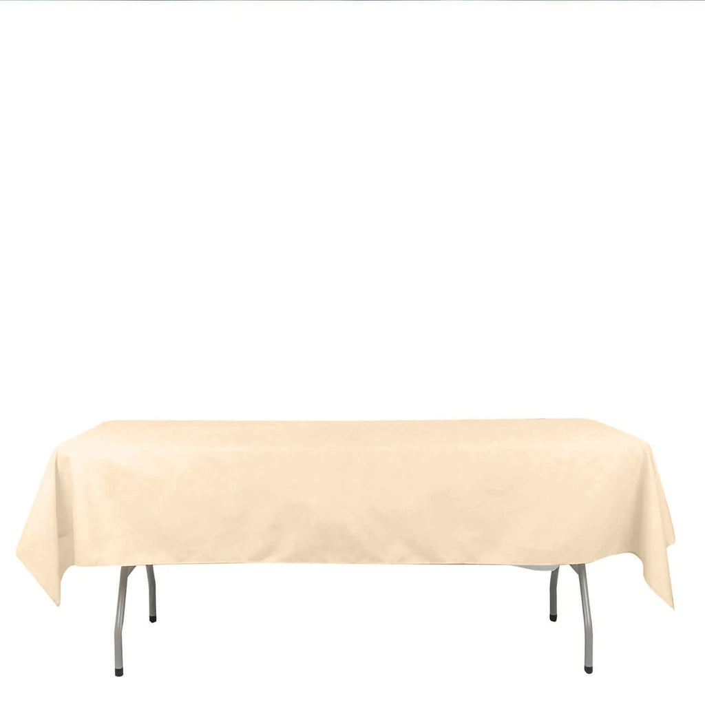 Polyester 54"x96" Rectangle Tablecloth Beige - Wrinkle - Resistant & Easy - to - Care Table Cover - Bell Racket Store