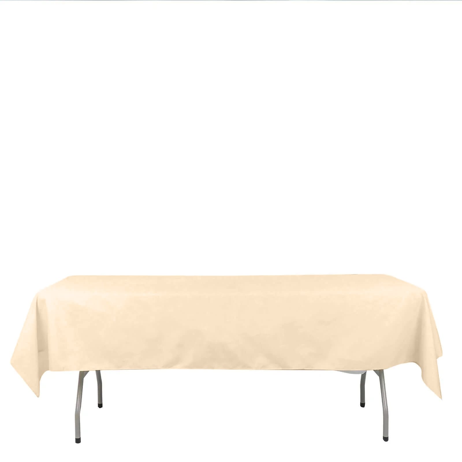 Polyester 54"x96" Rectangle Tablecloth Beige - Wrinkle - Resistant & Easy - to - Care Table Cover - Bell Racket Store
