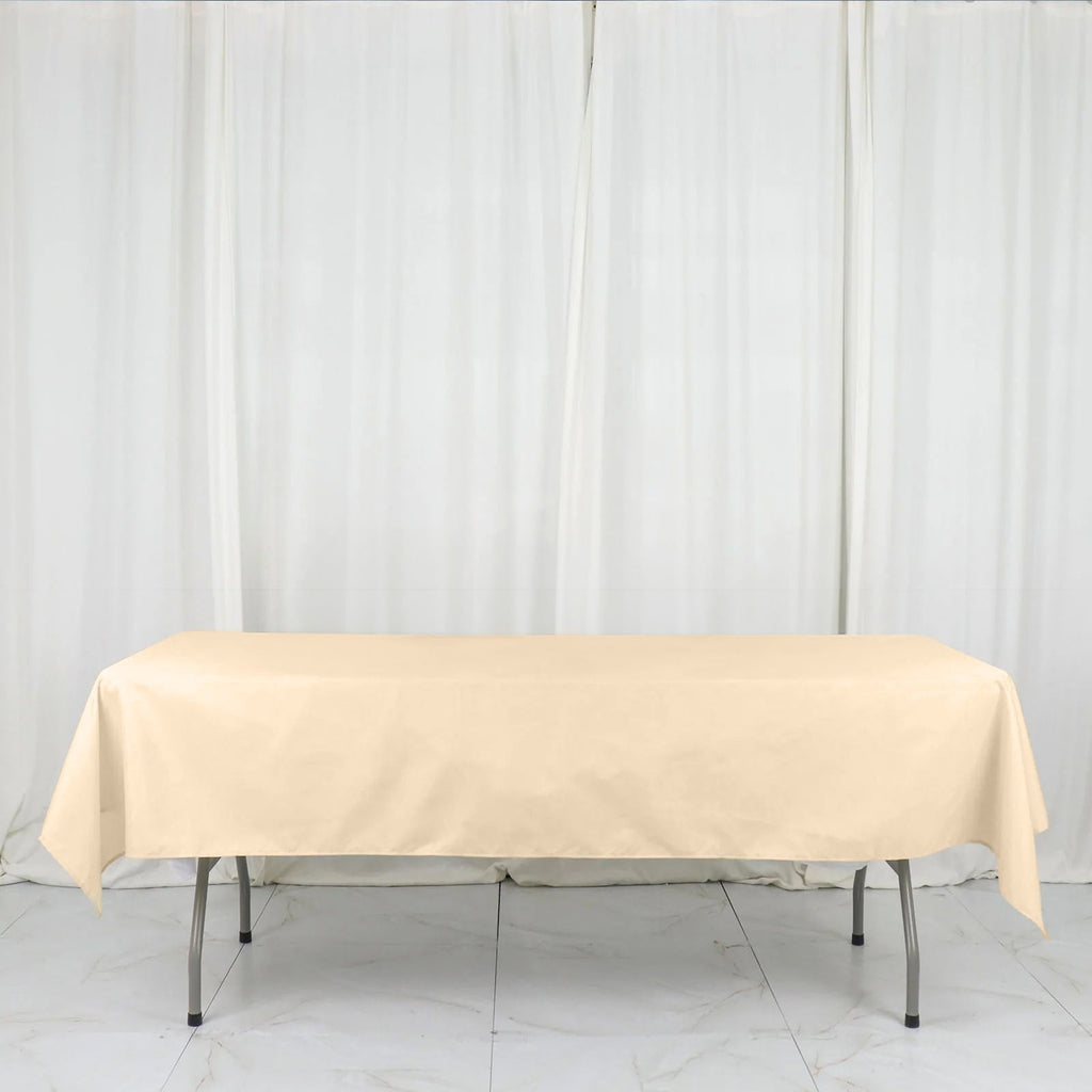 Polyester 54"x96" Rectangle Tablecloth Beige - Wrinkle - Resistant & Easy - to - Care Table Cover - Bell Racket Store