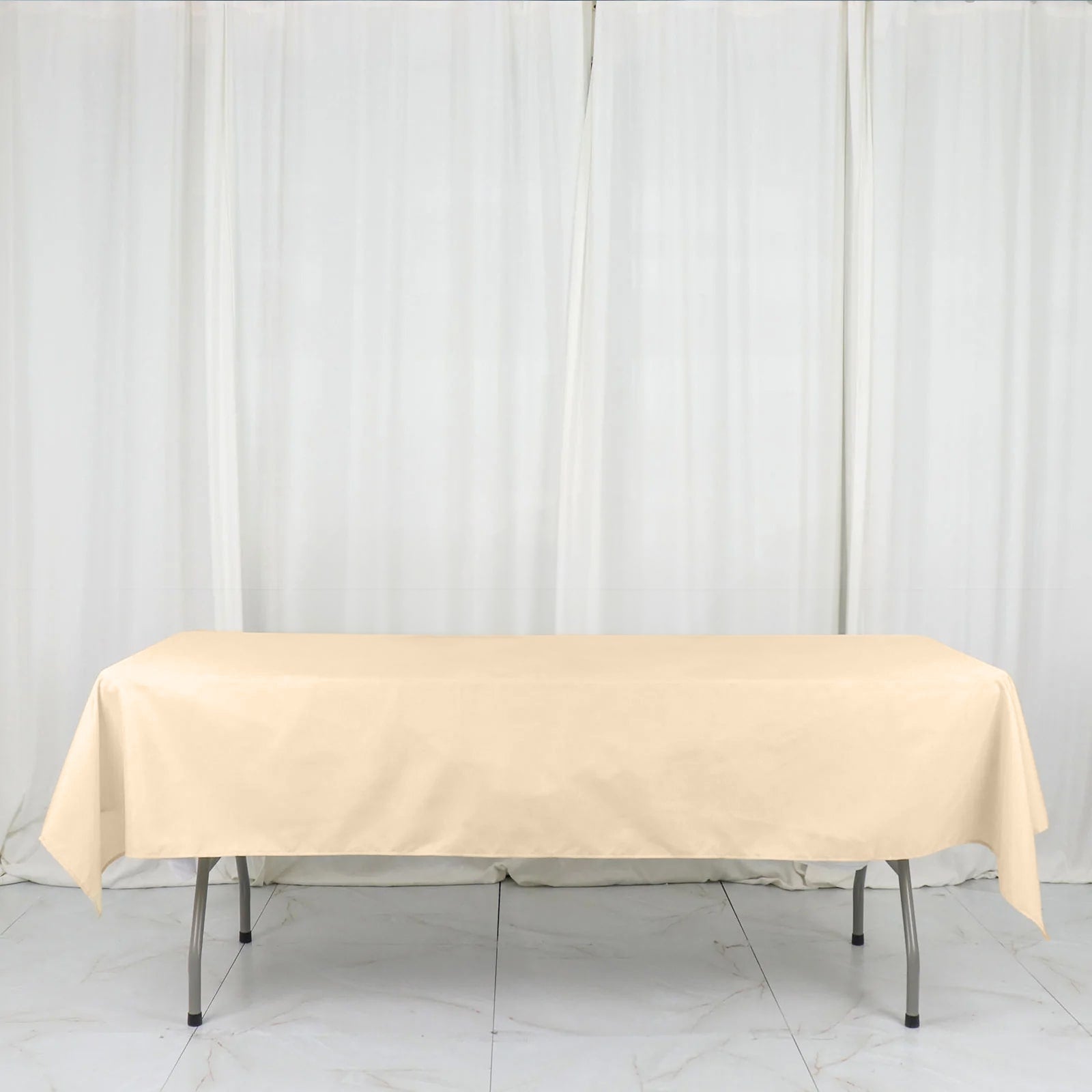 Polyester 54"x96" Rectangle Tablecloth Beige - Wrinkle - Resistant & Easy - to - Care Table Cover - Bell Racket Store