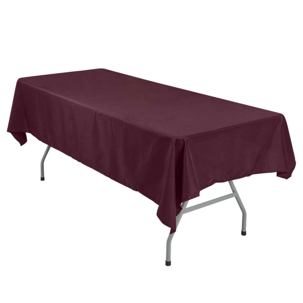 Polyester 54"x96" Rectangle Tablecloth Burgundy - Wrinkle - Resistant & Easy - to - Care Table Cover - Bell Racket Store