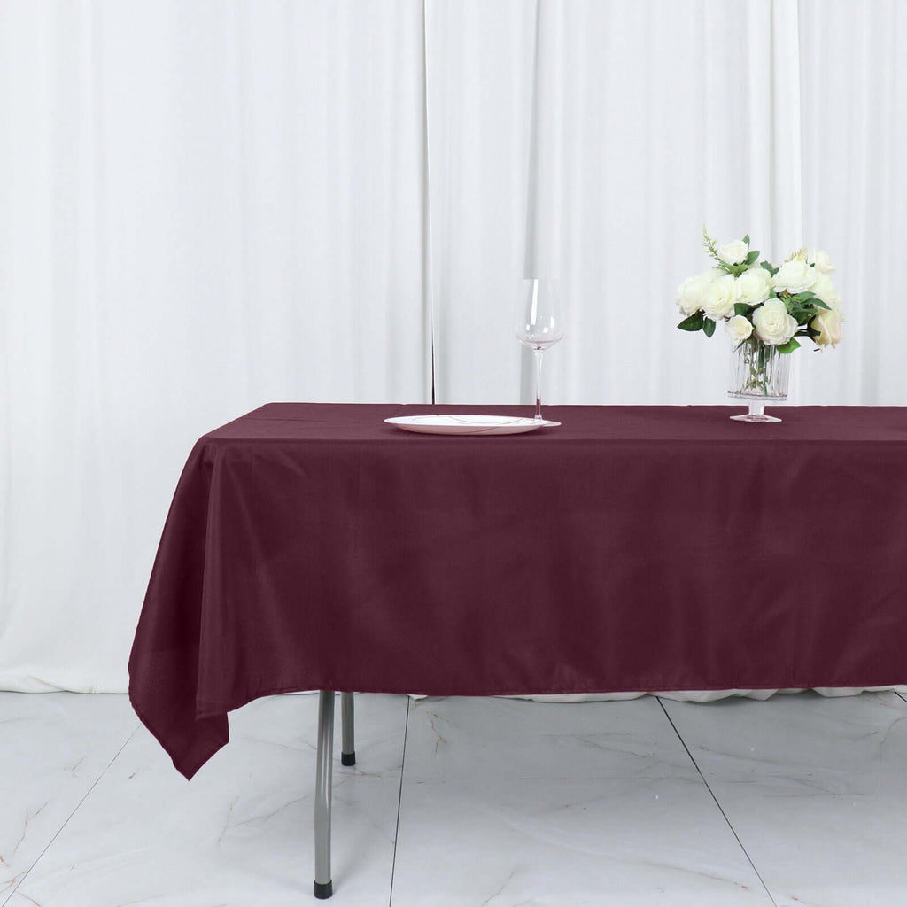 Polyester 54"x96" Rectangle Tablecloth Burgundy - Wrinkle - Resistant & Easy - to - Care Table Cover - Bell Racket Store