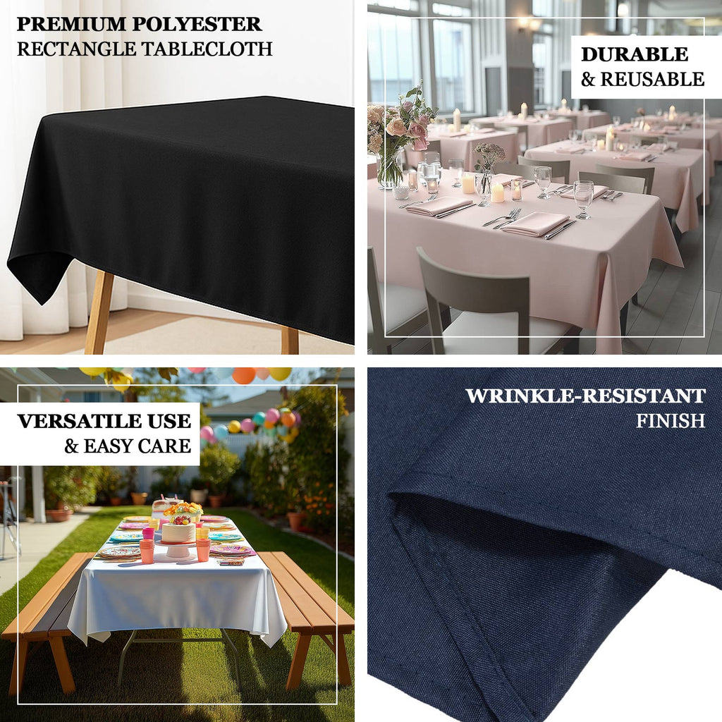 Polyester 54"x96" Rectangle Tablecloth Burgundy - Wrinkle - Resistant & Easy - to - Care Table Cover - Bell Racket Store