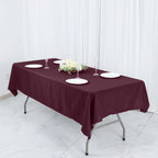 Polyester 54"x96" Rectangle Tablecloth Burgundy - Wrinkle - Resistant & Easy - to - Care Table Cover - Bell Racket Store