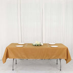Polyester 54"x96" Rectangle Tablecloth Gold - Wrinkle - Resistant & Easy - to - Care Table Cover for Weddings & Events - Bell Racket Store