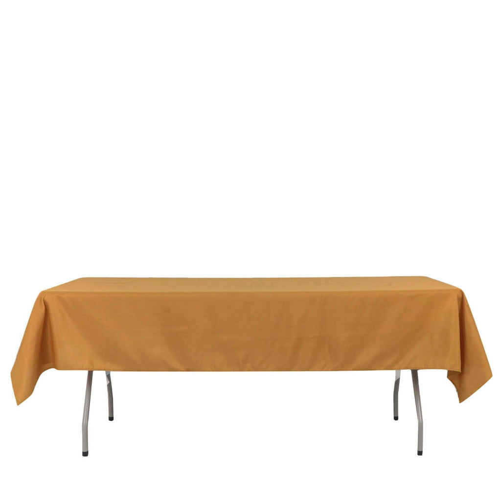 Polyester 54"x96" Rectangle Tablecloth Gold - Wrinkle - Resistant & Easy - to - Care Table Cover for Weddings & Events - Bell Racket Store