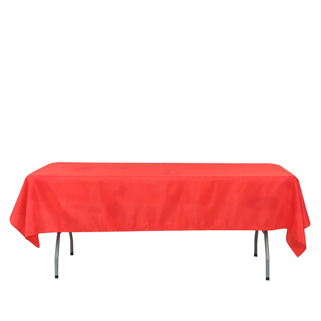 Polyester 54"x96" Rectangle Tablecloth Red - Wrinkle - Resistant & Easy - to - Care Table Cover - Bell Racket Store