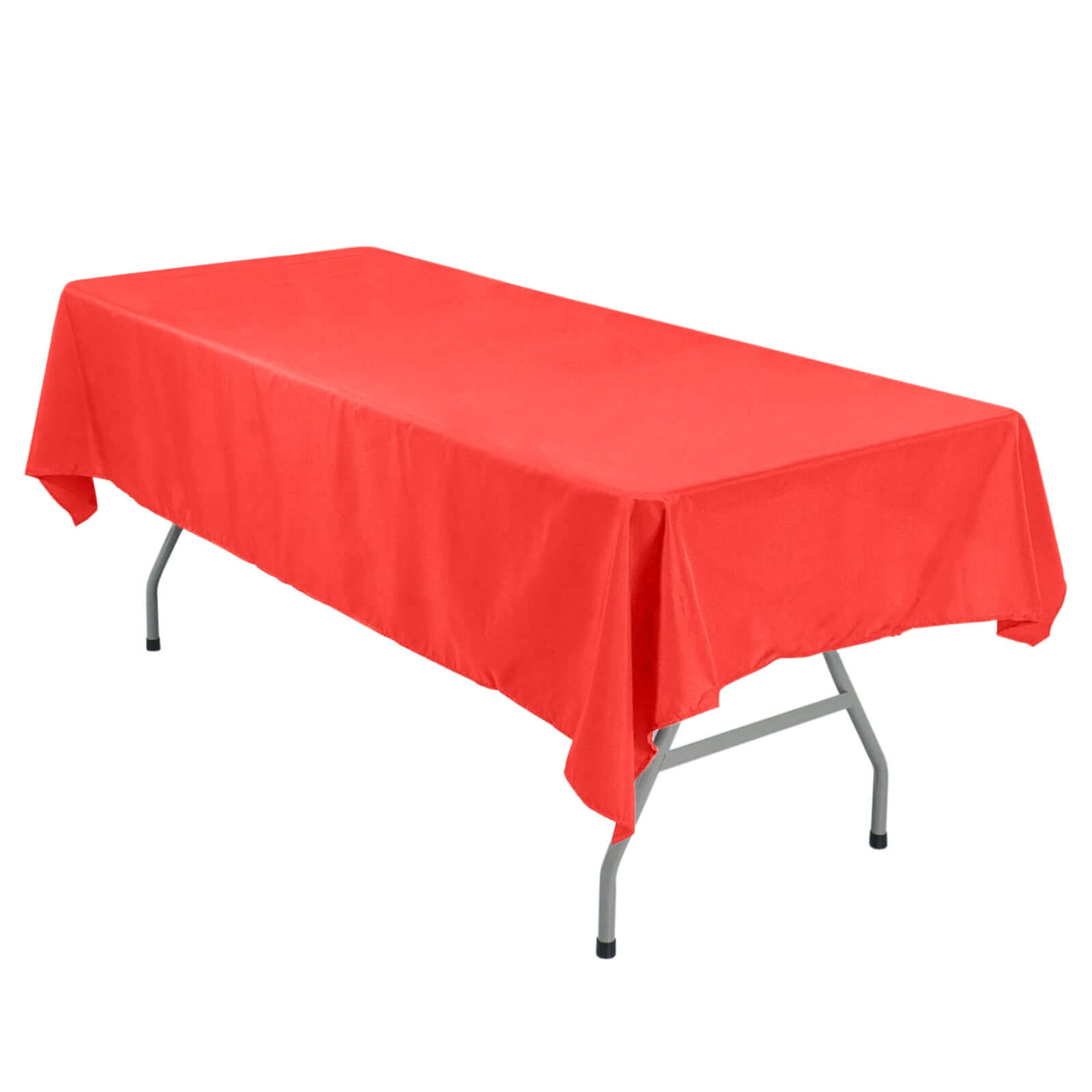 Polyester 54"x96" Rectangle Tablecloth Red - Wrinkle - Resistant & Easy - to - Care Table Cover - Bell Racket Store