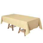Polyester 60"x102" Rectangle Tablecloth Champagne - Durable and Stylish Table Cover
