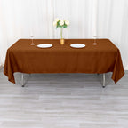 Polyester 60"x102" Rectangle Tablecloth Cinnamon Brown - Durable and Stylish Table Cover - Bell Racket Store