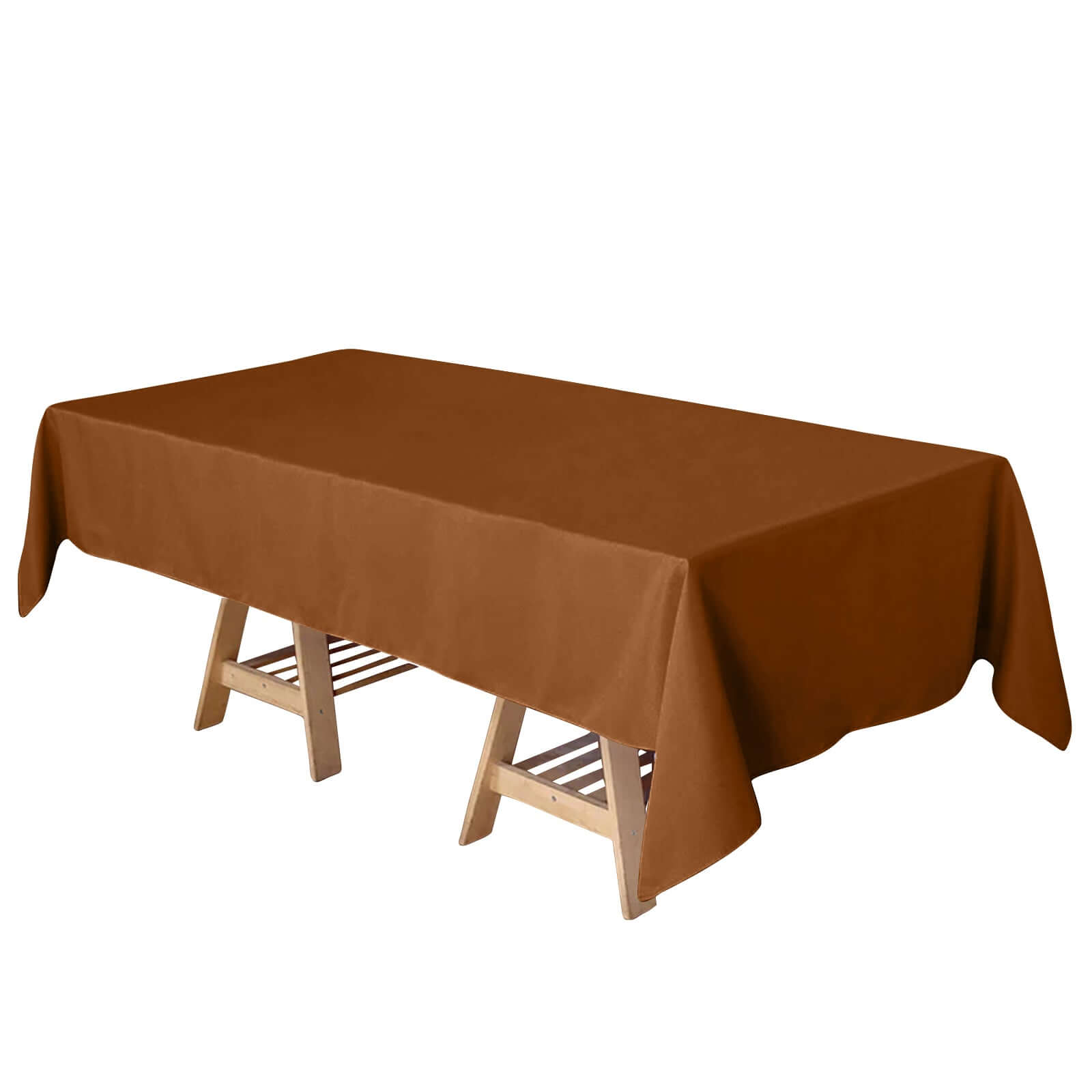 Polyester 60"x102" Rectangle Tablecloth Cinnamon Brown - Durable and Stylish Table Cover - Bell Racket Store