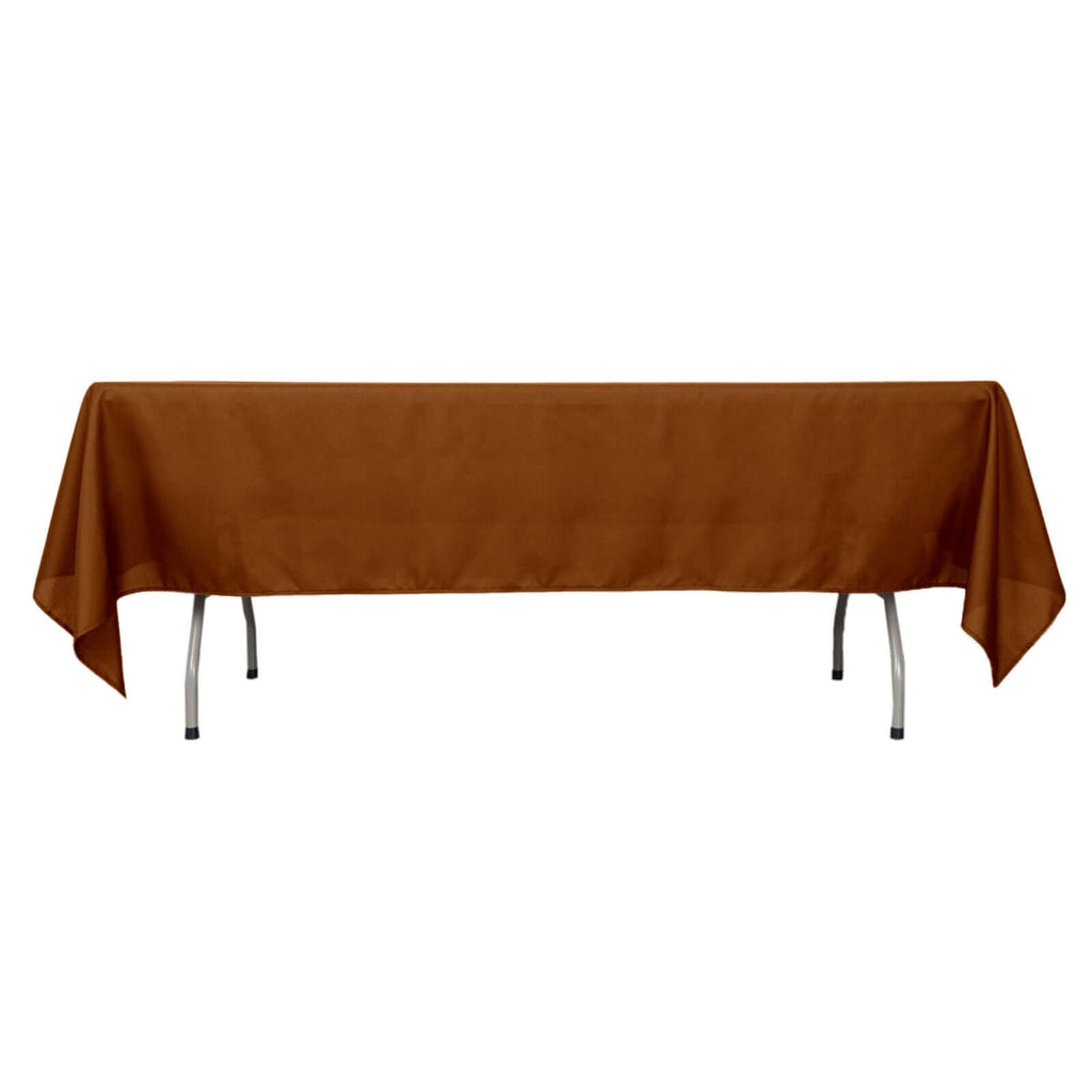Polyester 60"x102" Rectangle Tablecloth Cinnamon Brown - Durable and Stylish Table Cover - Bell Racket Store