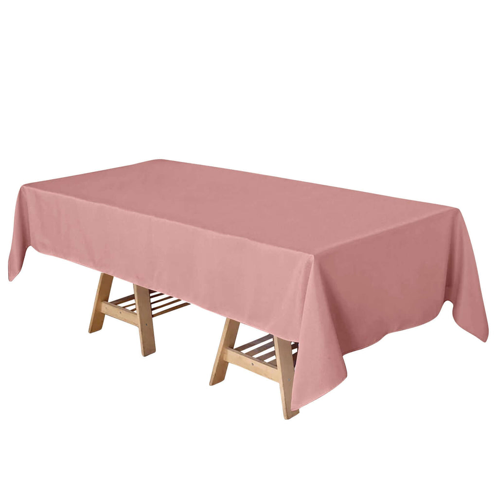 Polyester 60"x102" Rectangle Tablecloth Dusty Rose - Durable and Stylish Table Cover