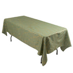 Polyester 60"x102" Rectangle Tablecloth Dusty Sage Green with Gold Foil Tree Branch Pattern - Wrinkle - Resistant & Durable Table Cover - Bell Racket Store