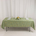 Polyester 60"x102" Rectangle Tablecloth Dusty Sage Green with Gold Foil Tree Branch Pattern - Wrinkle - Resistant & Durable Table Cover - Bell Racket Store