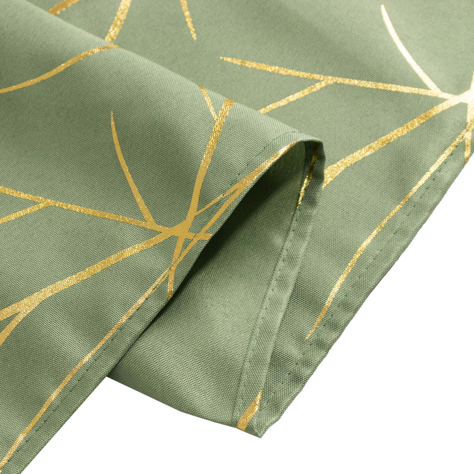 Polyester 60"x102" Rectangle Tablecloth Dusty Sage Green with Gold Foil Tree Branch Pattern - Wrinkle - Resistant & Durable Table Cover - Bell Racket Store
