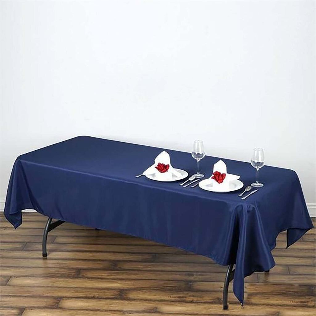 Polyester 60"x102" Rectangle Tablecloth Navy Blue - Durable and Stylish Table Cover - Bell Racket Store
