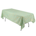 Polyester 60"x102" Rectangle Tablecloth Sage Green with Gold Foil Geometric Pattern - Wrinkle - Resistant & Durable Table Cover - Bell Racket Store