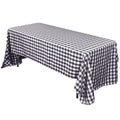 Polyester 60"x102" Rectangle Tablecloth White/Black - Checkered Buffalo Plaid Design for Everyday Use