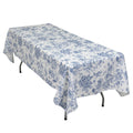 Polyester 60"x102" Rectangle Tablecloth White - Blue French Toile Pattern for Elegant Gatherings - Bell Racket Store